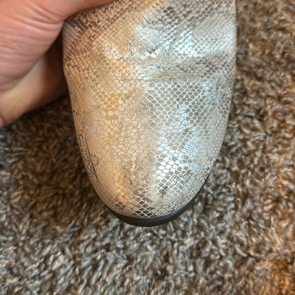 Ashley Blue Faux Snakeskin Ankle Booties - Picture 6 of 9